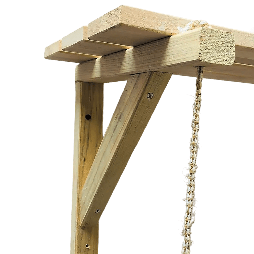 Wooden Bracket Shelf With Hanging Rope/Timber Clothes Rack ( With Complementary Coaster ) By Miza - Ouch Cart