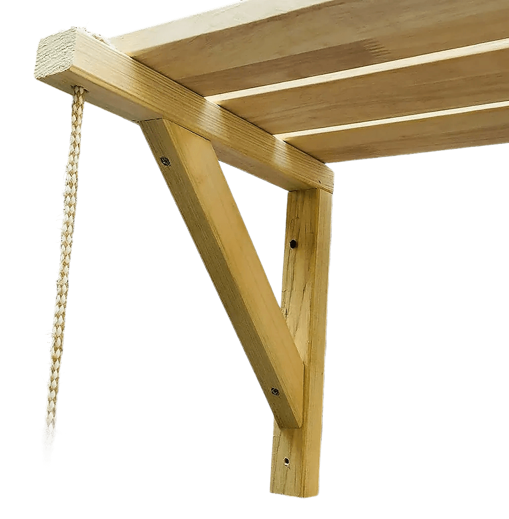 Wooden Bracket Shelf With Hanging Rope/Timber Clothes Rack ( With Complementary Coaster ) By Miza - Ouch Cart
