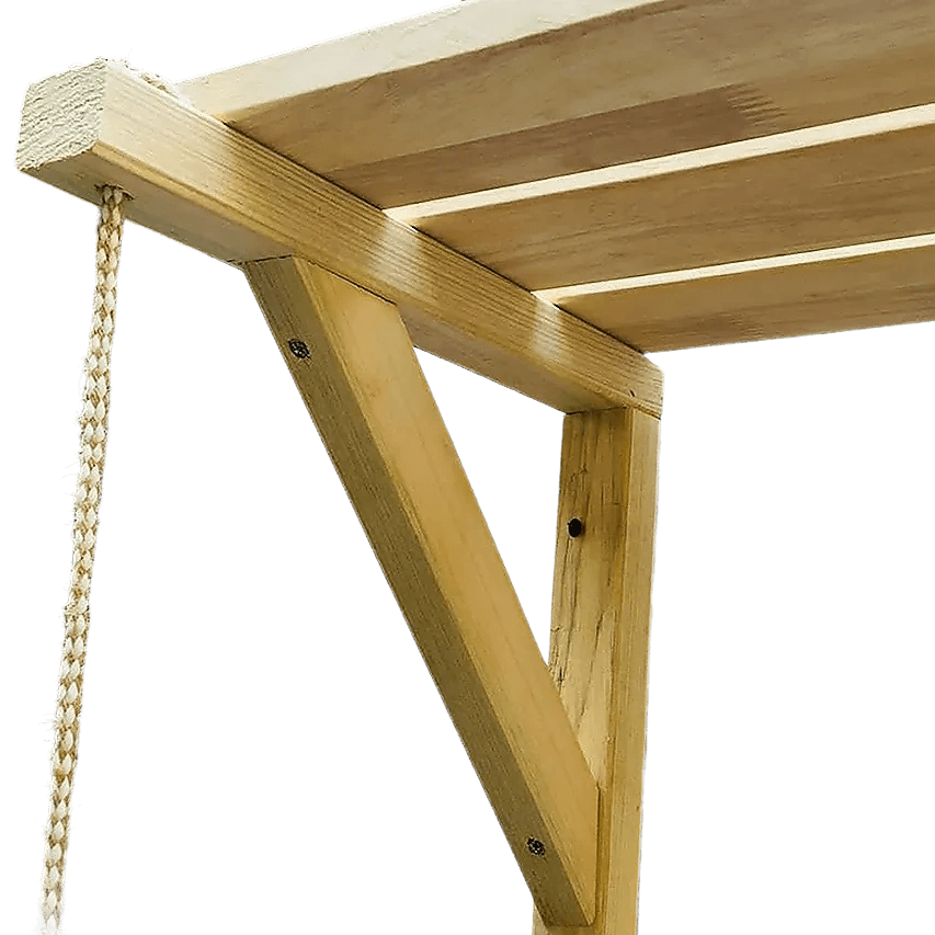 Wooden Bracket Shelf With Hanging Rope/Timber Clothes Rack ( With Complementary Coaster ) By Miza - Ouch Cart