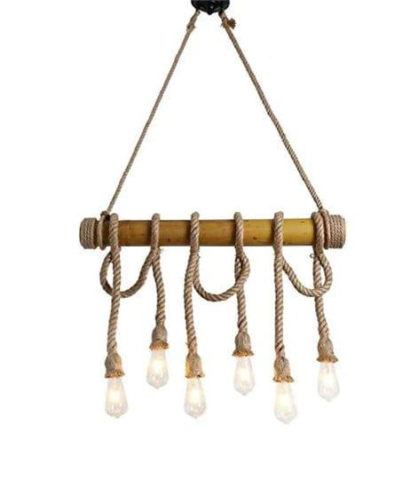 Pendant Hanging Lamps Bamboo Lighting (6-Light) - Ouch Cart