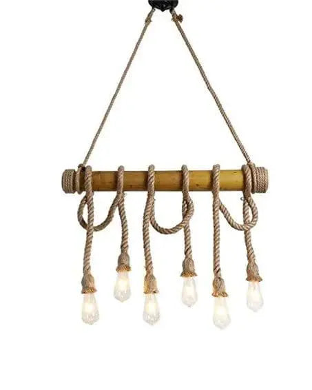 Pendant Hanging Lamps Bamboo Lighting (6-Light) - Ouch Cart
