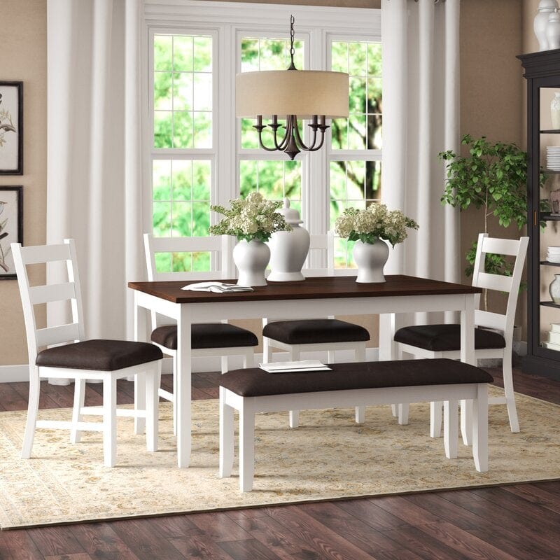 dining table set 6 seater price in india | 6 seater wooden dining table set | solid wood dining table with bench