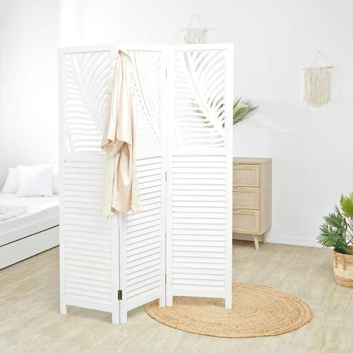 Bernd 120Cm W x 170Cm H 3 - Panel Solid Wood Folding Room Divider - Ouch Cart
