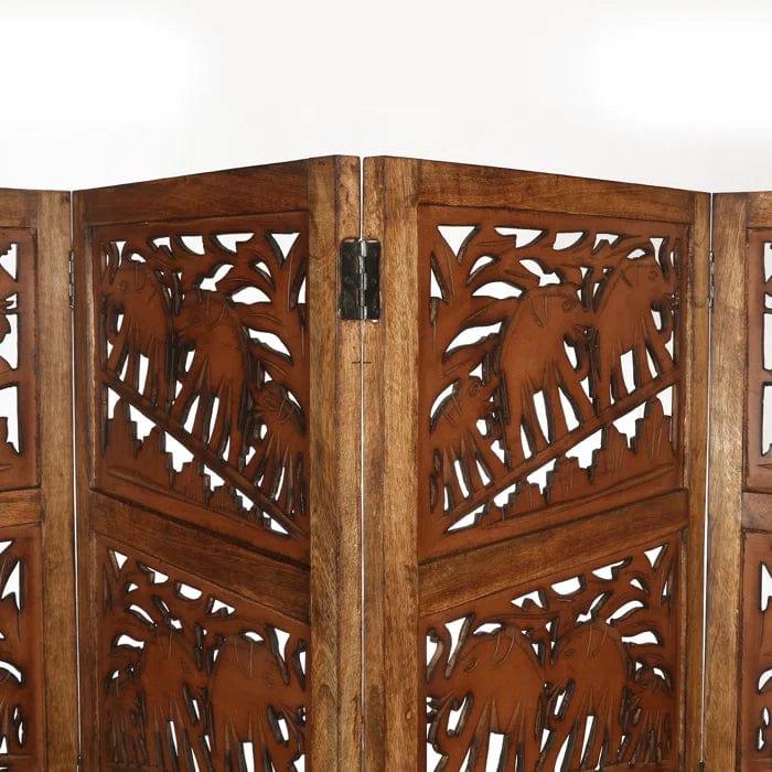 Bidwell 202Cm W x 183Cm H 4 - Panel Folding Room Divider - Ouch Cart