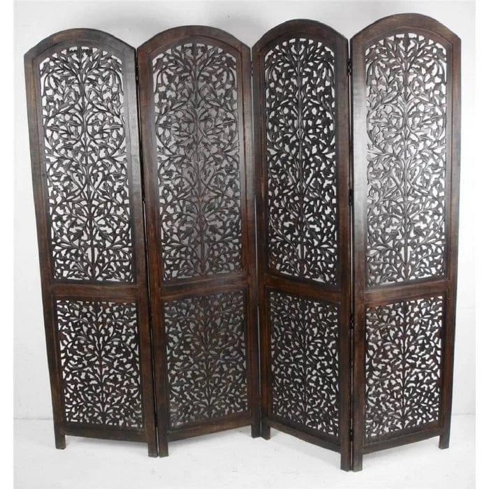 Birchanger 183Cm W x 177Cm H 4 - Panel Folding Room Divider - Ouch Cart