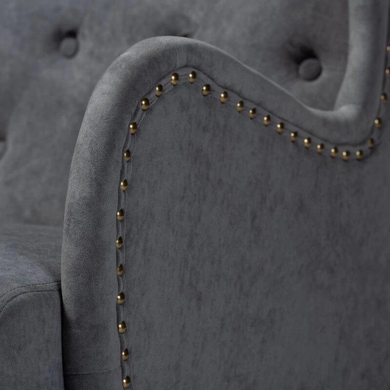 BLIGE UPHOLSTERED FINISHED WOOD ROCKING CHAIR - Ouch Cart