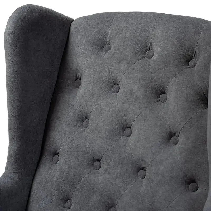 BLIGE UPHOLSTERED FINISHED WOOD ROCKING CHAIR - Ouch Cart