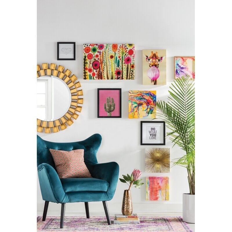 WING CHAIR- ARM CHAIR- Wide Tufted Velvet Wingback Chair - Ouch Cart