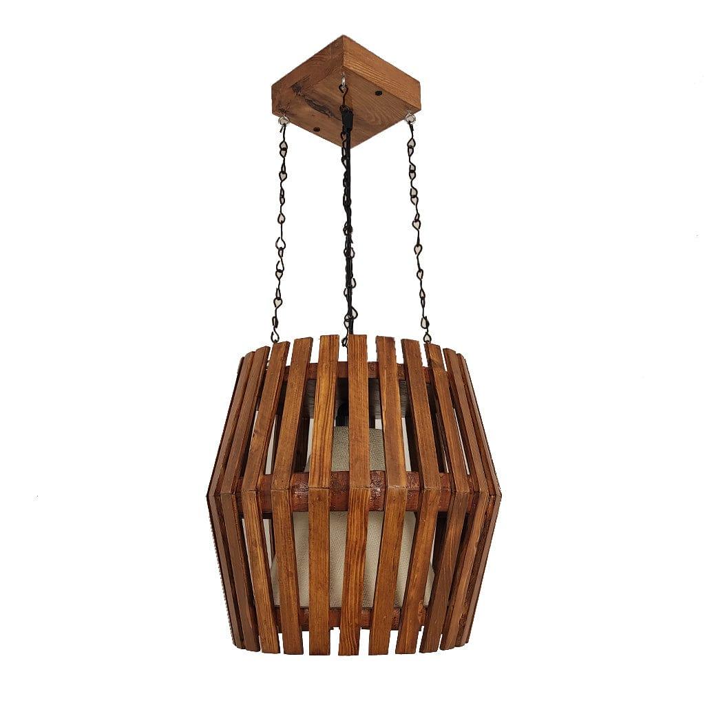 Bourbon Brown Wooden Single Hanging Lamp - Ouch Cart