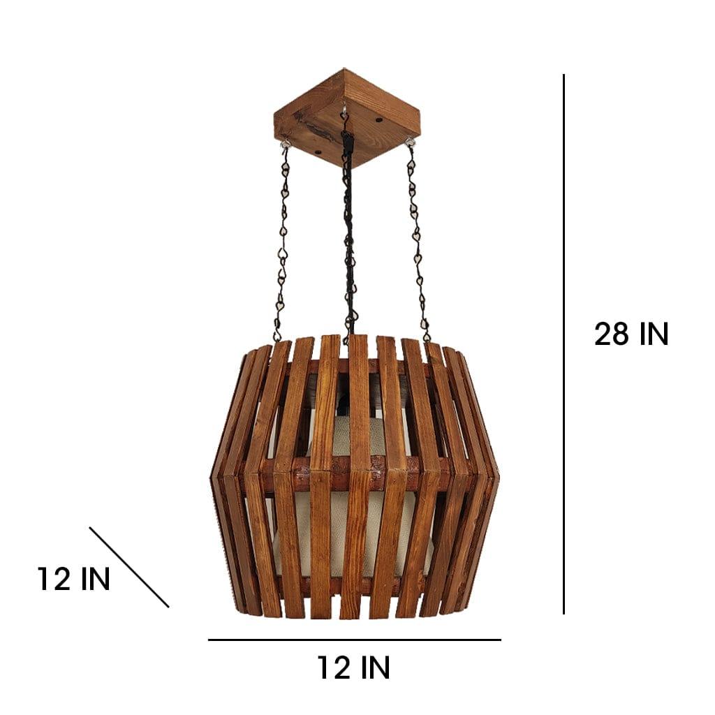Bourbon Brown Wooden Single Hanging Lamp - Ouch Cart