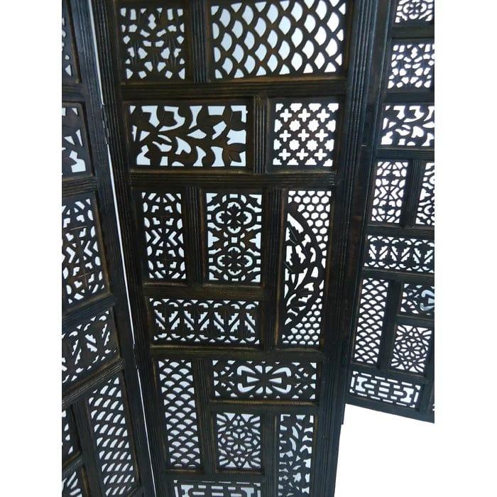 Bracknell 183Cm W x 177Cm H 4 - Panel Folding Room Divider - Ouch Cart