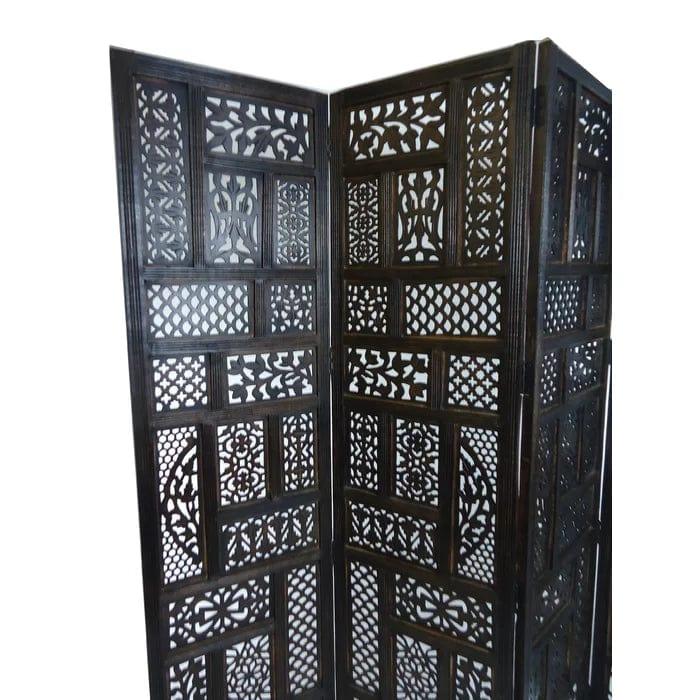 Bracknell 183Cm W x 177Cm H 4 - Panel Folding Room Divider - Ouch Cart