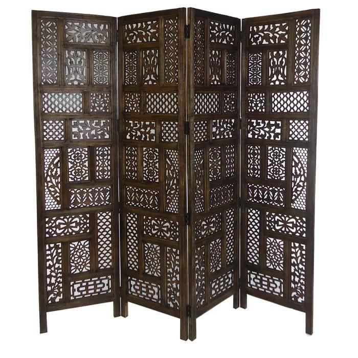 Bracknell 183Cm W x 177Cm H 4 - Panel Folding Room Divider - Ouch Cart