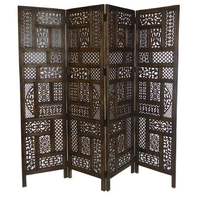 Bracknell 183Cm W x 177Cm H 4 - Panel Folding Room Divider - Ouch Cart