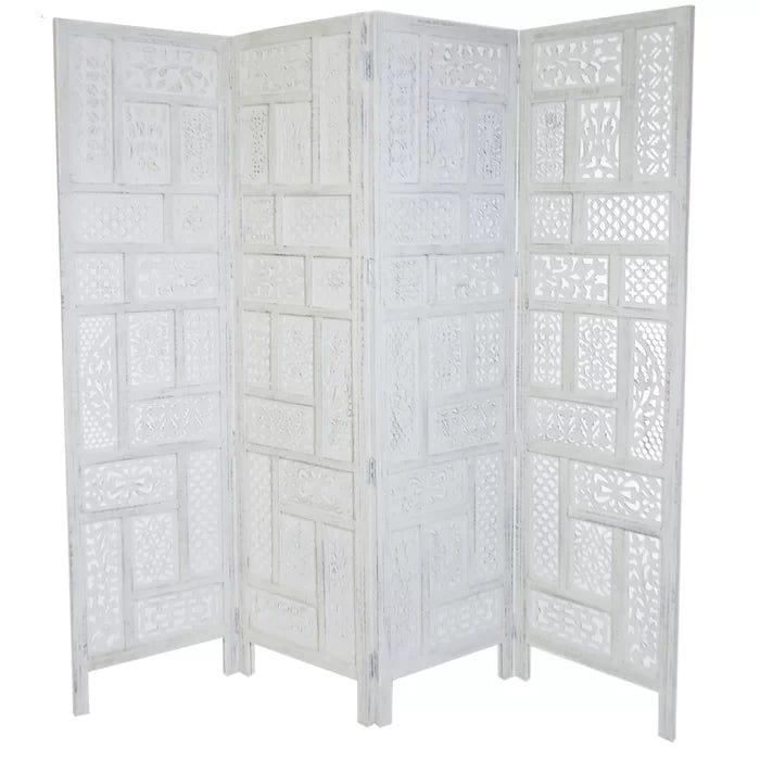 Bracknell 183Cm W x 177Cm H 4 - Panel Folding Room Divider - Ouch Cart