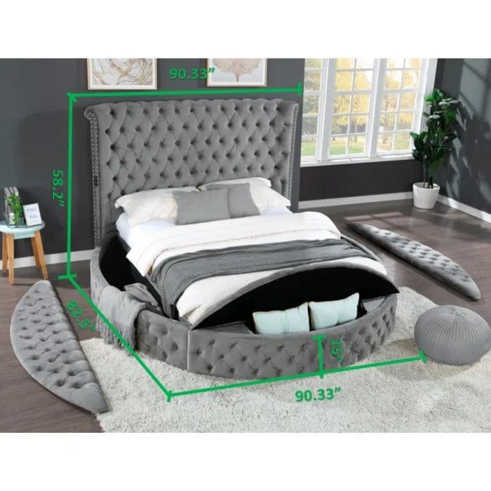 Brazel Tufted Upholstered Low Profile Storage Platform Bed - Ouch Cart