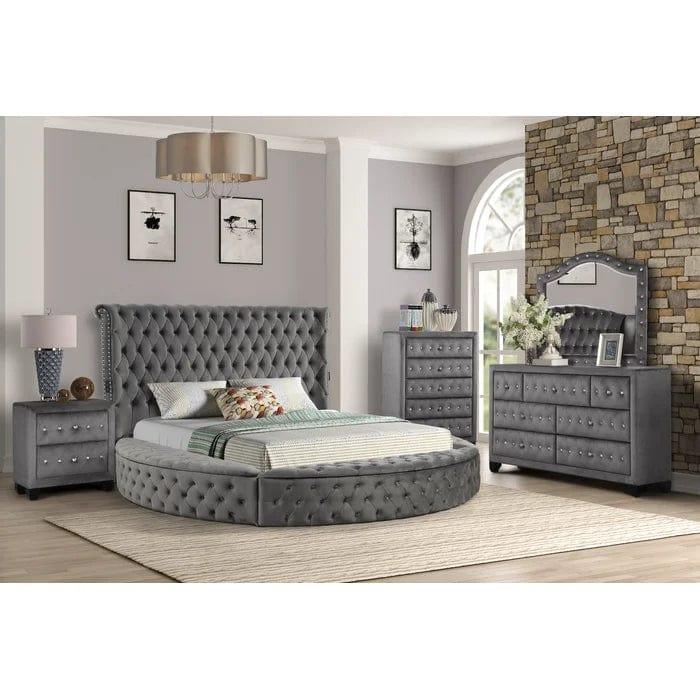 Brazel Tufted Upholstered Low Profile Storage Platform Bed - Ouch Cart
