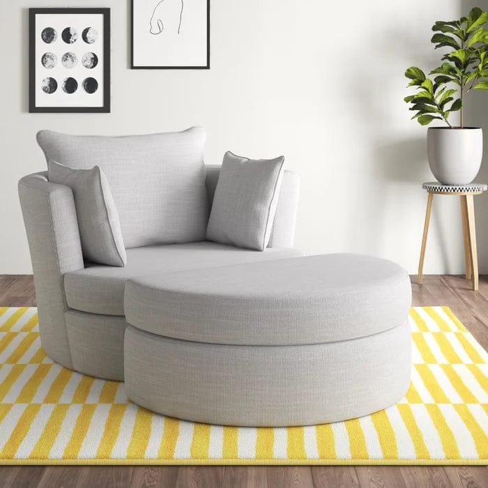 Bullock Wide Tub Chair and Ottoman - Ouch Cart