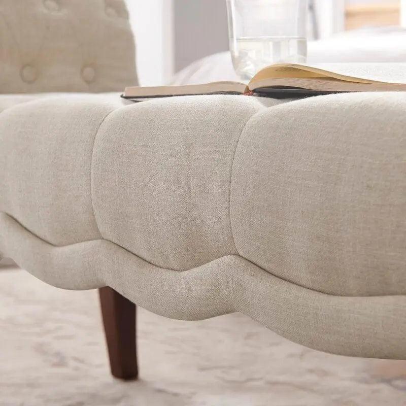 Modern Upholstered Tufted Button Bench for Bedroom,Entryway Living Room Soft Padded Seat-Navy - Ouch Cart
