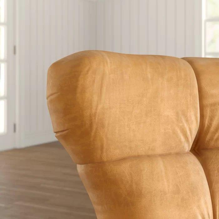 Cantillo Wide tufted Top Grain Wingback Chair - Ouch Cart