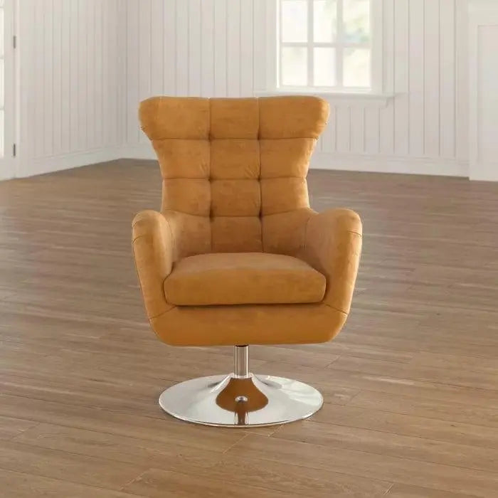 Cantillo Wide tufted Top Grain Wingback Chair - Ouch Cart