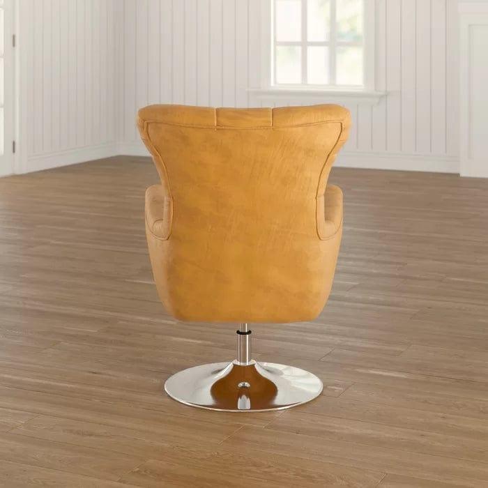 Cantillo Wide tufted Top Grain Wingback Chair - Ouch Cart