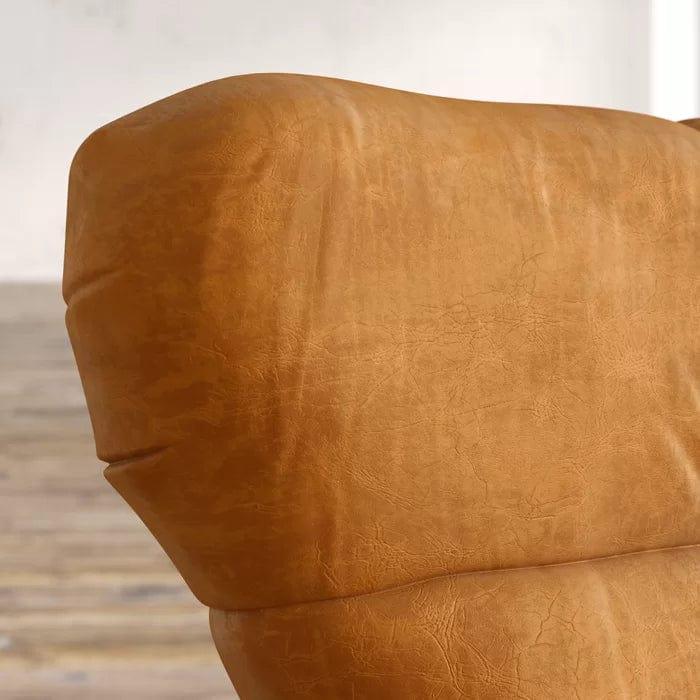 Cantillo Wide tufted Top Grain Wingback Chair - Ouch Cart