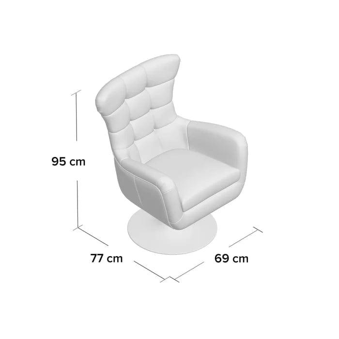 Cantillo Wide tufted Top Grain Wingback Chair - Ouch Cart