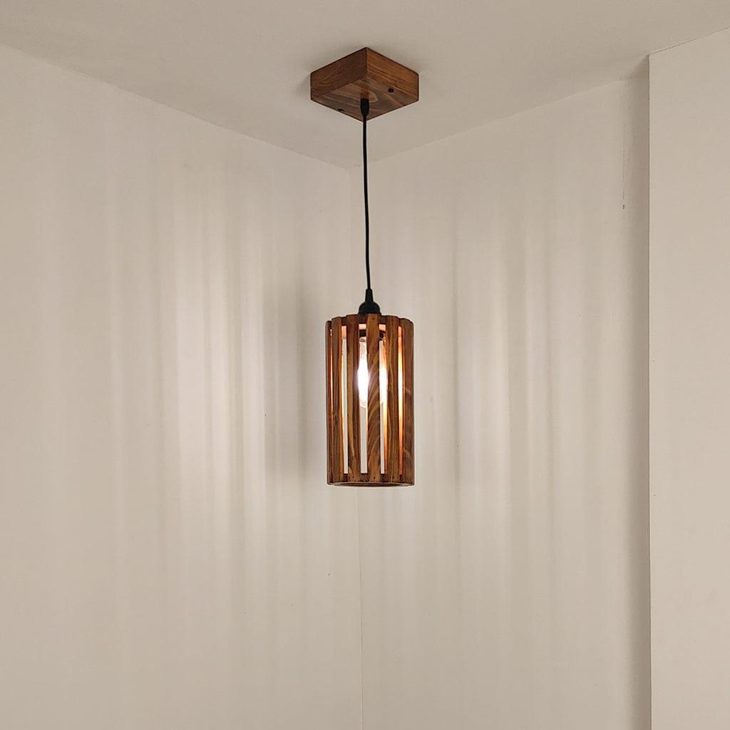 Casa Brown Wooden Single Hanging Lamp - Ouch Cart