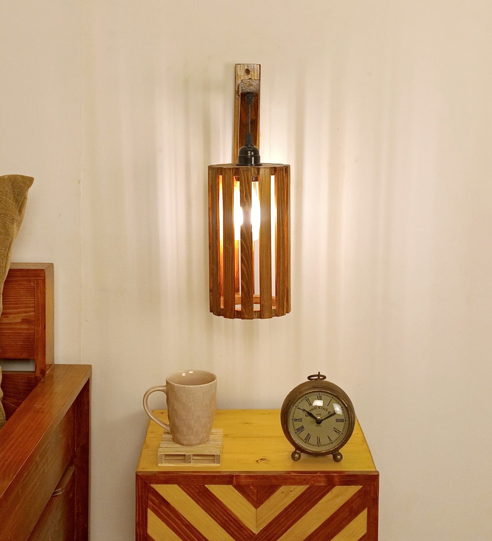 Casa L Brown Wooden Wall Light (BULB NOT INCLUDED)