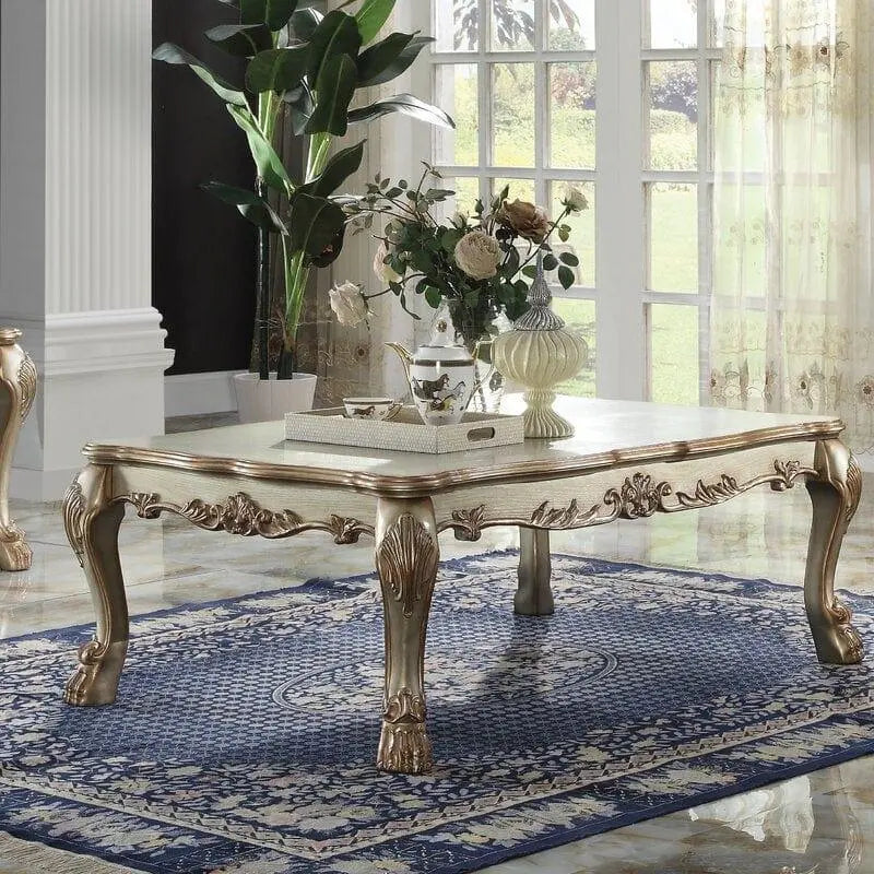 Solid Wood 4 Legs Coffee Table - Ouch Cart