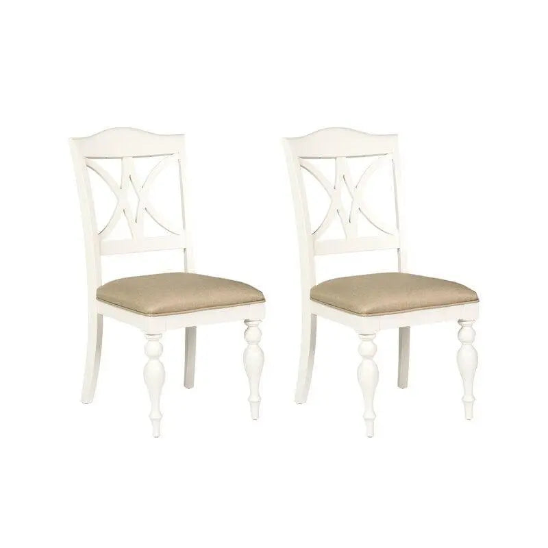 Wooden Cato Cross Back Side Dinning Chair (Set of 2) - Ouch Cart