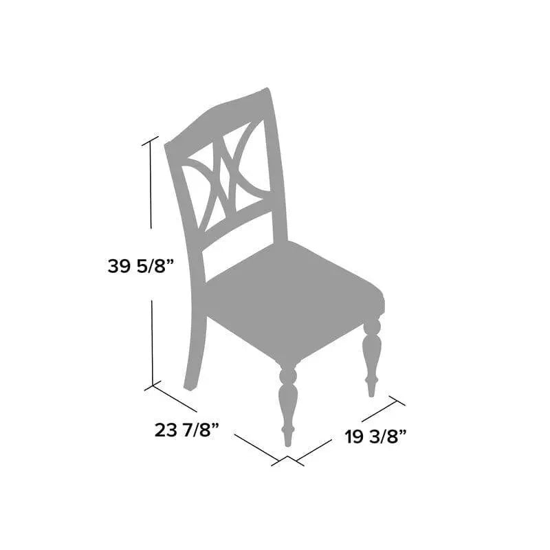 Wooden Cato Cross Back Side Dinning Chair (Set of 2) - Ouch Cart