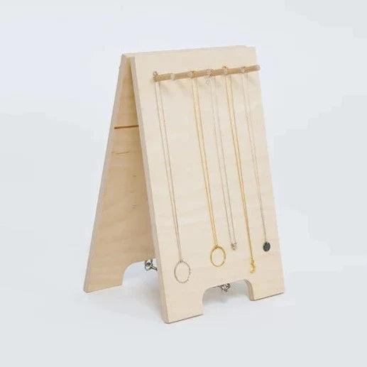 Wooden Board Necklace/Chains/Pendant/Bracelets/Anklets Wooden Stand ( With Complementary Coaster ) By Miza - Ouch Cart