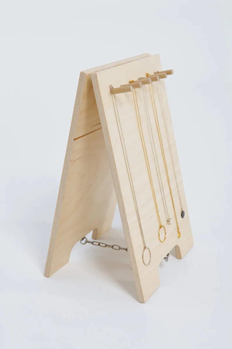 Wooden Board Necklace/Chains/Pendant/Bracelets/Anklets Wooden Stand ( With Complementary Coaster ) By Miza - Ouch Cart