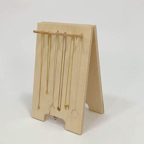 Wooden Board Necklace/Chains/Pendant/Bracelets/Anklets Wooden Stand ( With Complementary Coaster ) By Miza - Ouch Cart