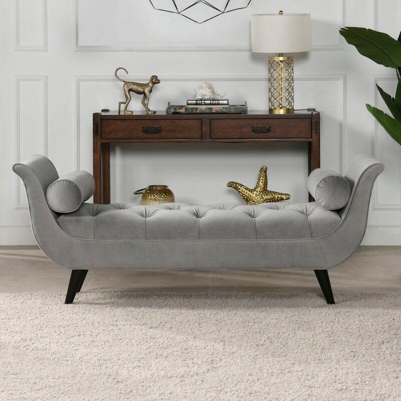 Modern Upholstered Tufted Cordelia Bench Button for Bedroom,Entryway Living Room - Ouch Cart
