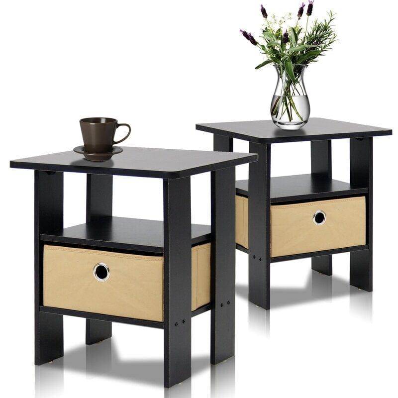Coughlin Tall End Table Set with Storage (Set of 2) - Ouch Cart