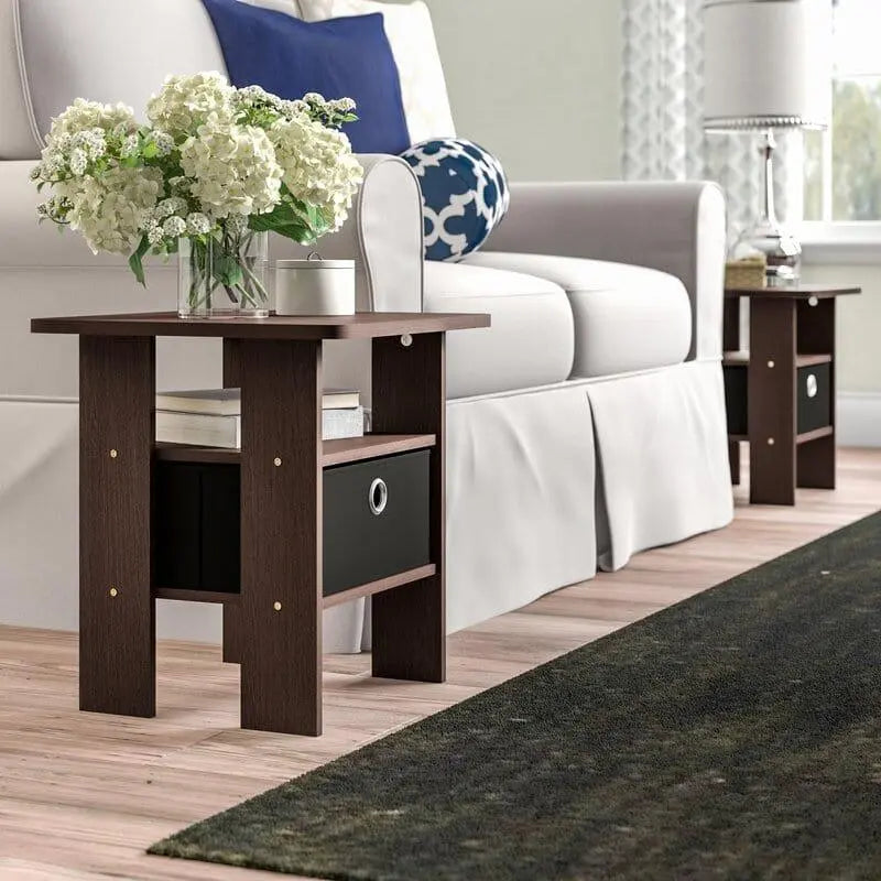 Coughlin Tall End Table Set with Storage (Set of 2) - Ouch Cart