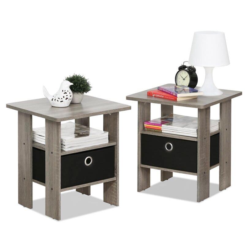 Coughlin Tall End Table Set with Storage (Set of 2) - Ouch Cart