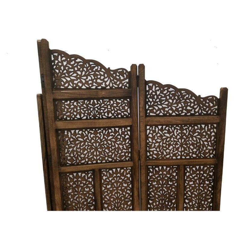 4 - Panel Solid Wood Folding Room Divider - Ouch Cart
