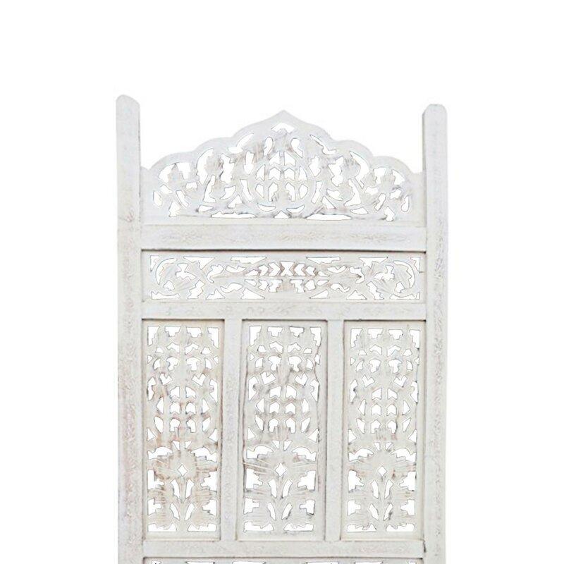 4 - Panel Wooden Folding Room Divider - Ouch Cart