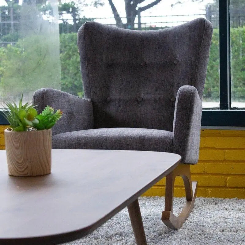 Amazing Wide Wooden and Cushioned Rocking Chair - Ouch Cart