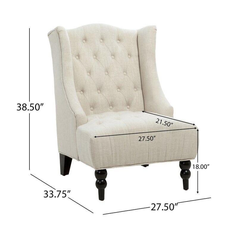 Full Back Lounge Chair Wide Tufted Wingback Chair - Ouch Cart