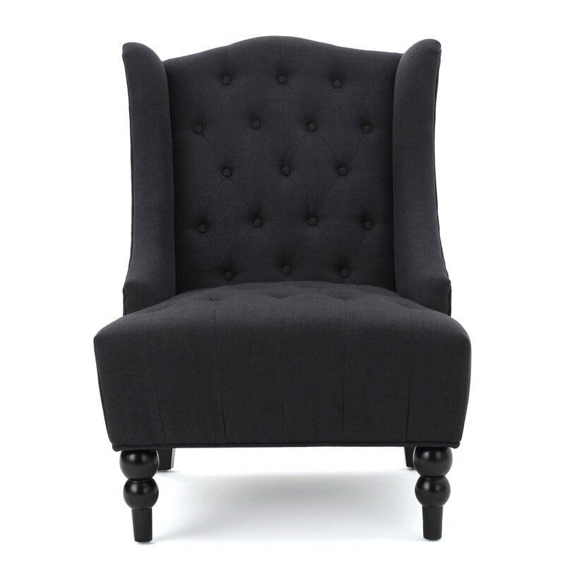Full Back Lounge Chair Wide Tufted Wingback Chair - Ouch Cart