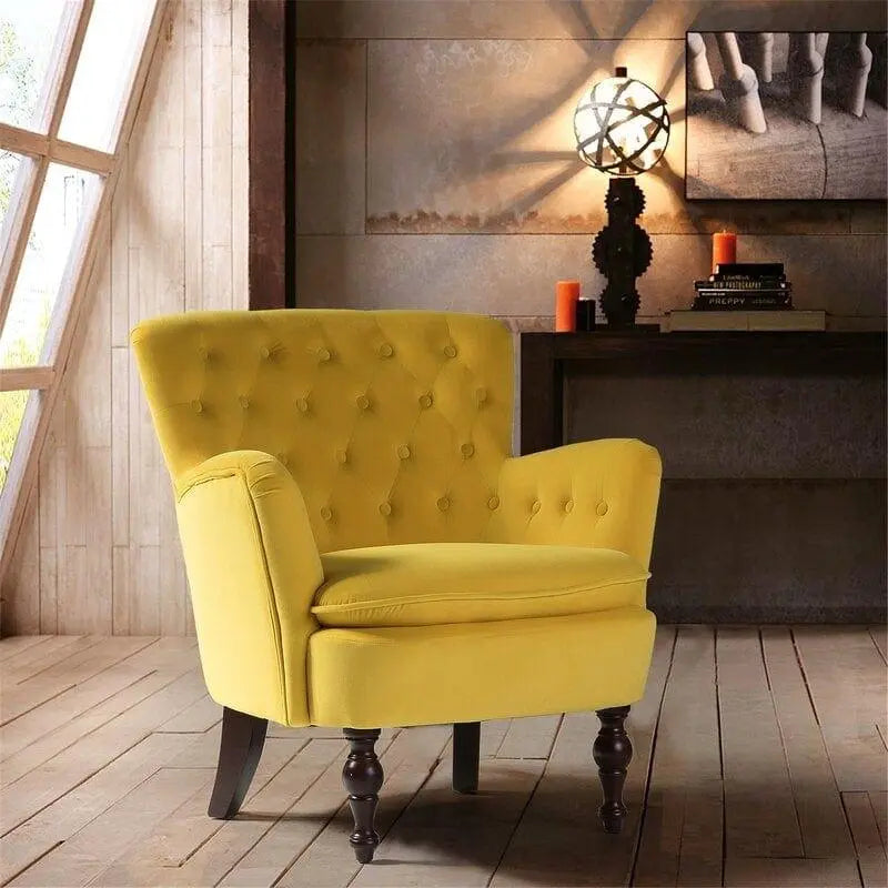 Wide Tufted Velvet Arm chair - Ouch Cart