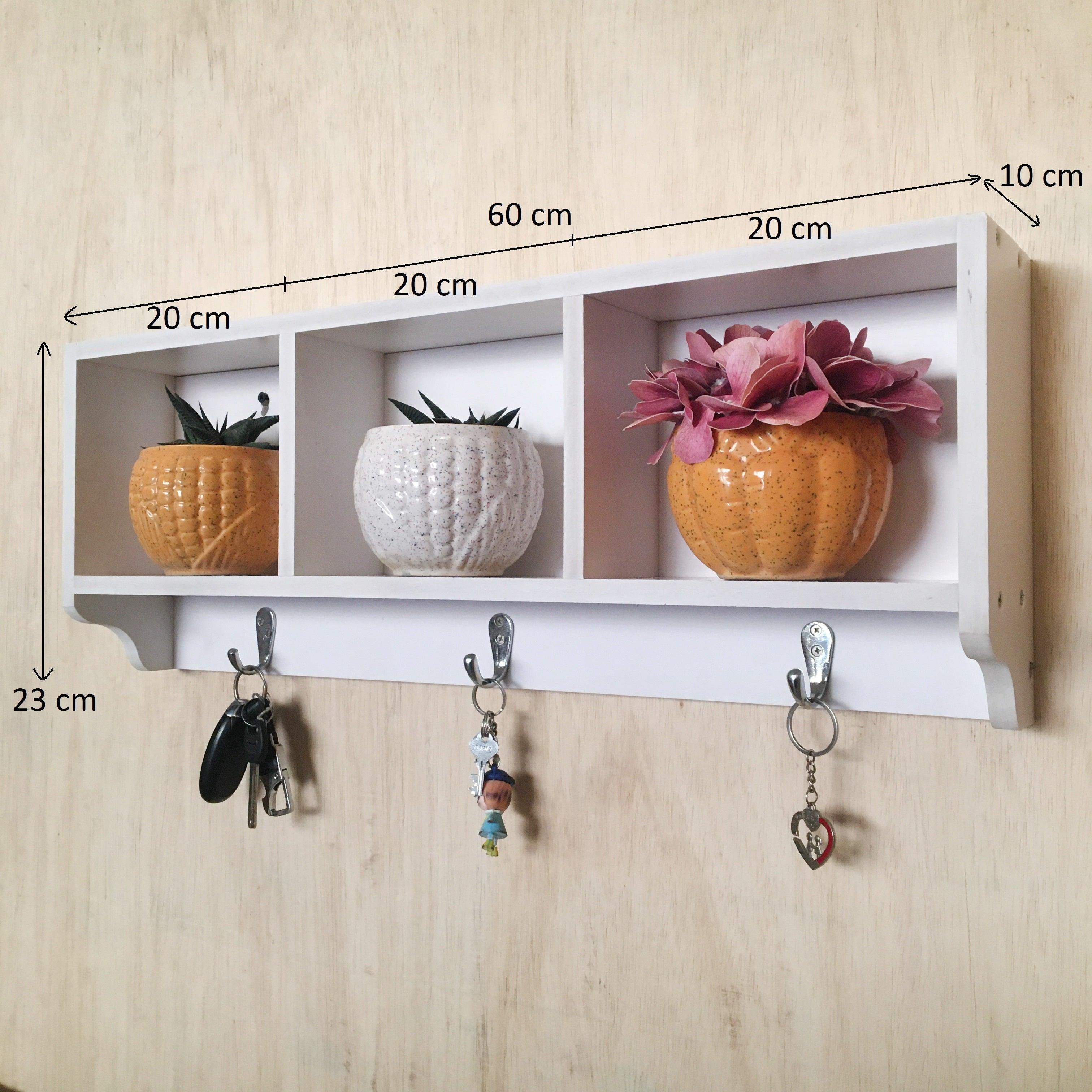 White Utility Three Compartment Shelf With Steel Hanging Hooks By Miza - Ouch Cart