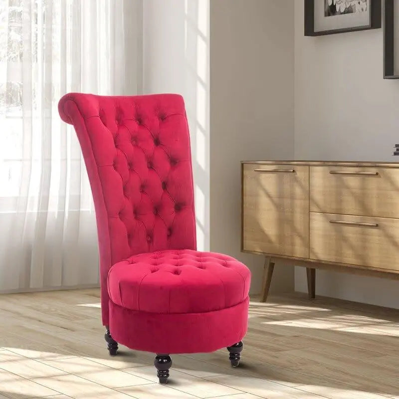 Dinwiddie Wide Tufted Velvet Slipper Chair - Ouch Cart