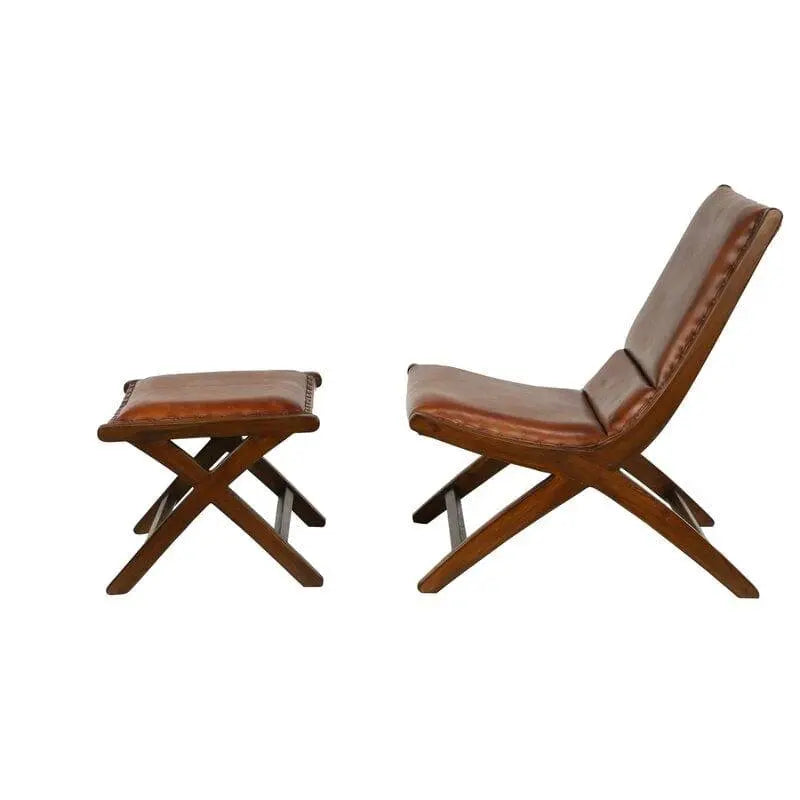 Wide Lounge Chair with Ottoman - Ouch Cart