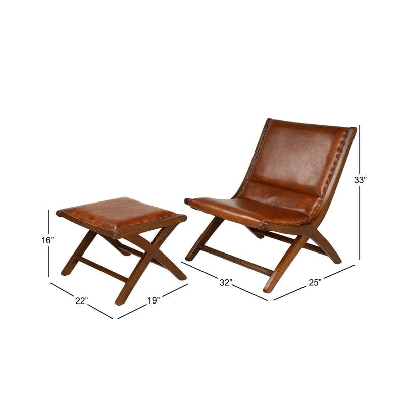 Wide  Lounge Chair with Ottoman